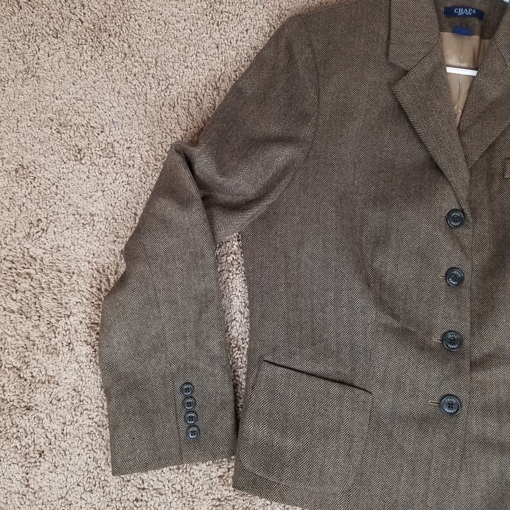 Chaps 100% Wool Button Front Blazer - image 4